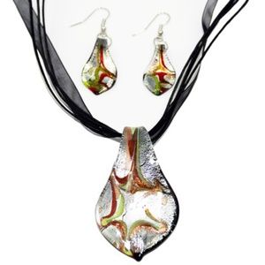⭐️HOST PICK⭐️ Silveta Abstract Glass Jewelry Set (Necklace & Earrings)